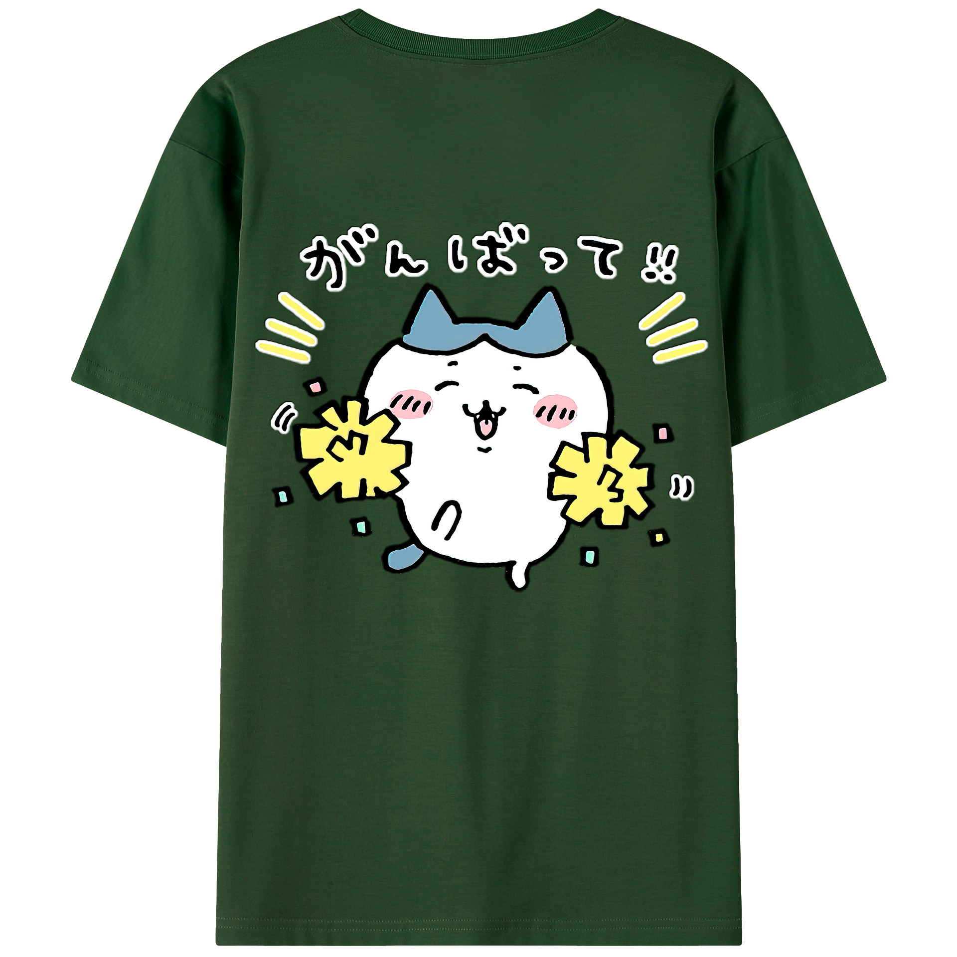（画像用） ちいかわ ハチワレ Chii-kawa hachiware 綿100％半袖Tシャツ（背面プリント）